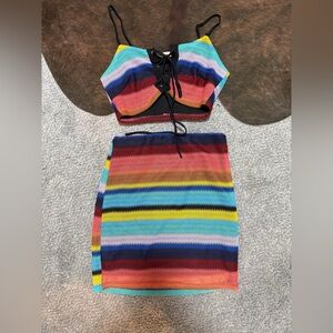 Multicolor Striped Women's Skirt